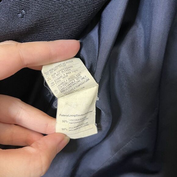 ASPESI Vintage Wool Pea Coat Navy Double Breasted Men’s XL Flawed Distressed - Picture 14 of 14